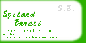szilard barati business card